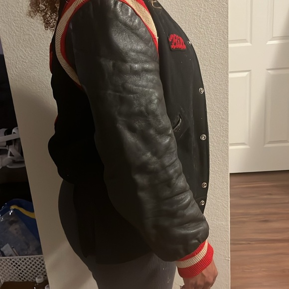 Red and black varsity skookum Jacket - Picture 2 of 6
